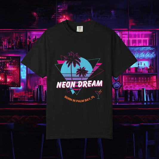 Neon Dream Born in Palm Bay Tee